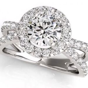 Platinum Diamond Ring Round Natural Diamonds 1.36 Total Carat Weight